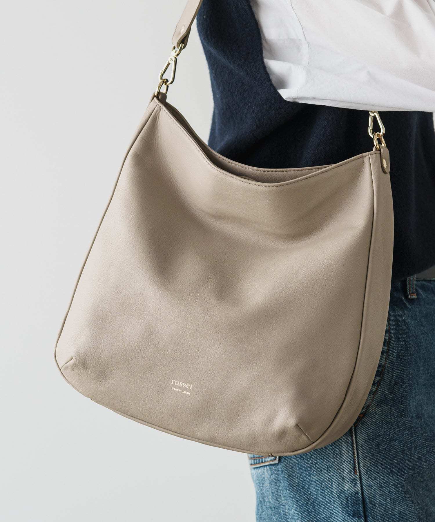 Russet [Soft leather] Large shoulder bag